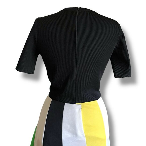 Vintage 1970s Dalton Womens Maxi Dress Sz M/L Mediun Large Black Green Yellow - Picture 9 of 10